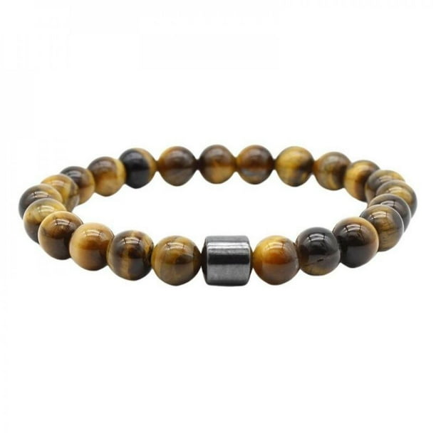 22 Mens Sterling Silver Tigers Eye 8mm Round Bead Necklace 22 Mens Sterling Silver Tigers Eye 8mm Round Bead Necklace